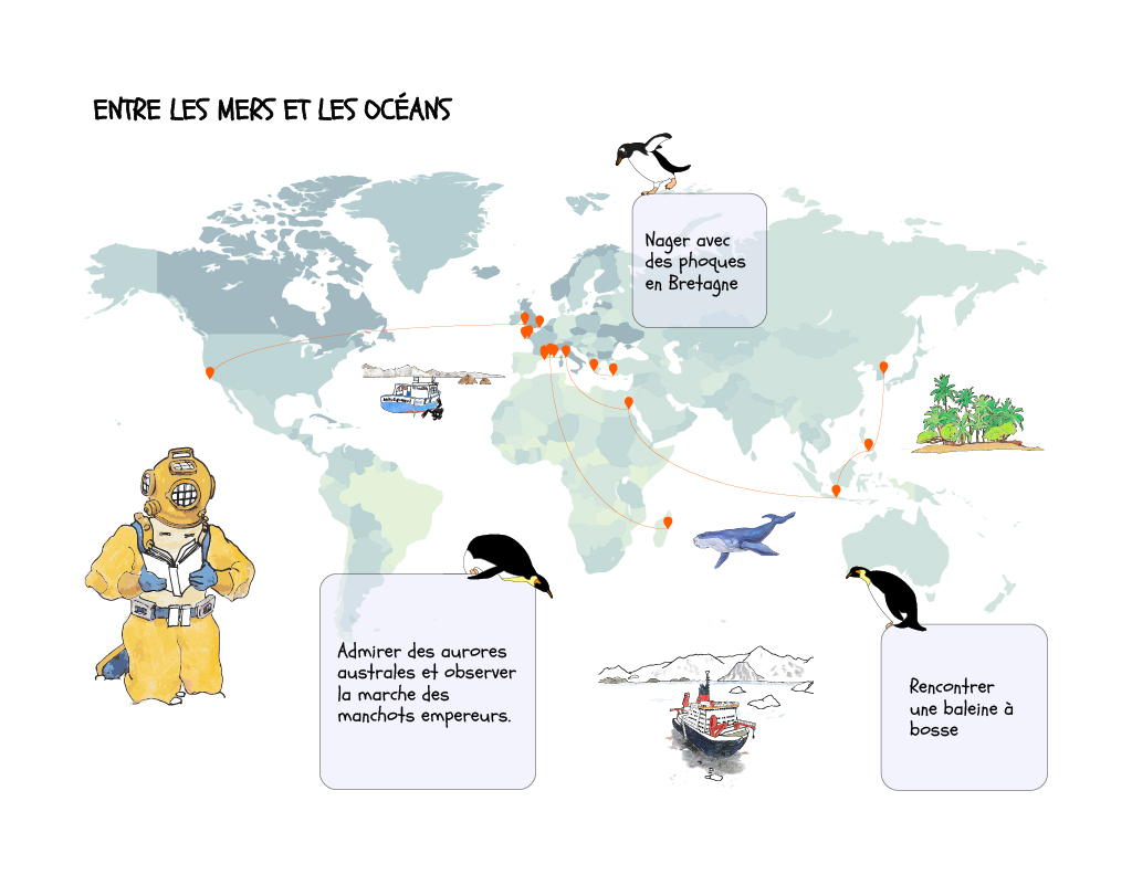 PLOUF world map showing dive sites over the world